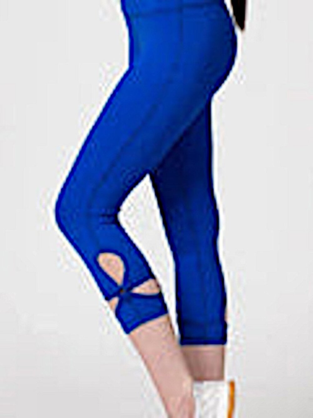 Tonic Jasmine Capri 23" Gym Leggings XL blue NWT cutout hem